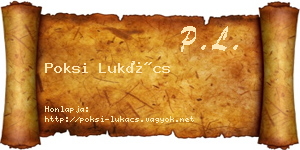 Poksi Lukács névjegykártya